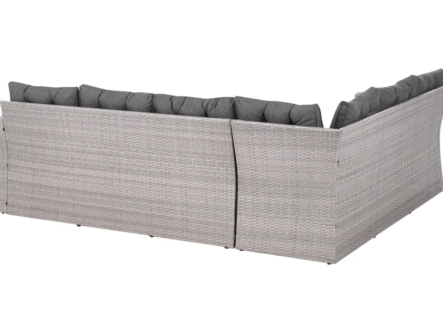 Divano angolare da giardino 8 posti VITERBO Rattan sintetico (PE) Grigio