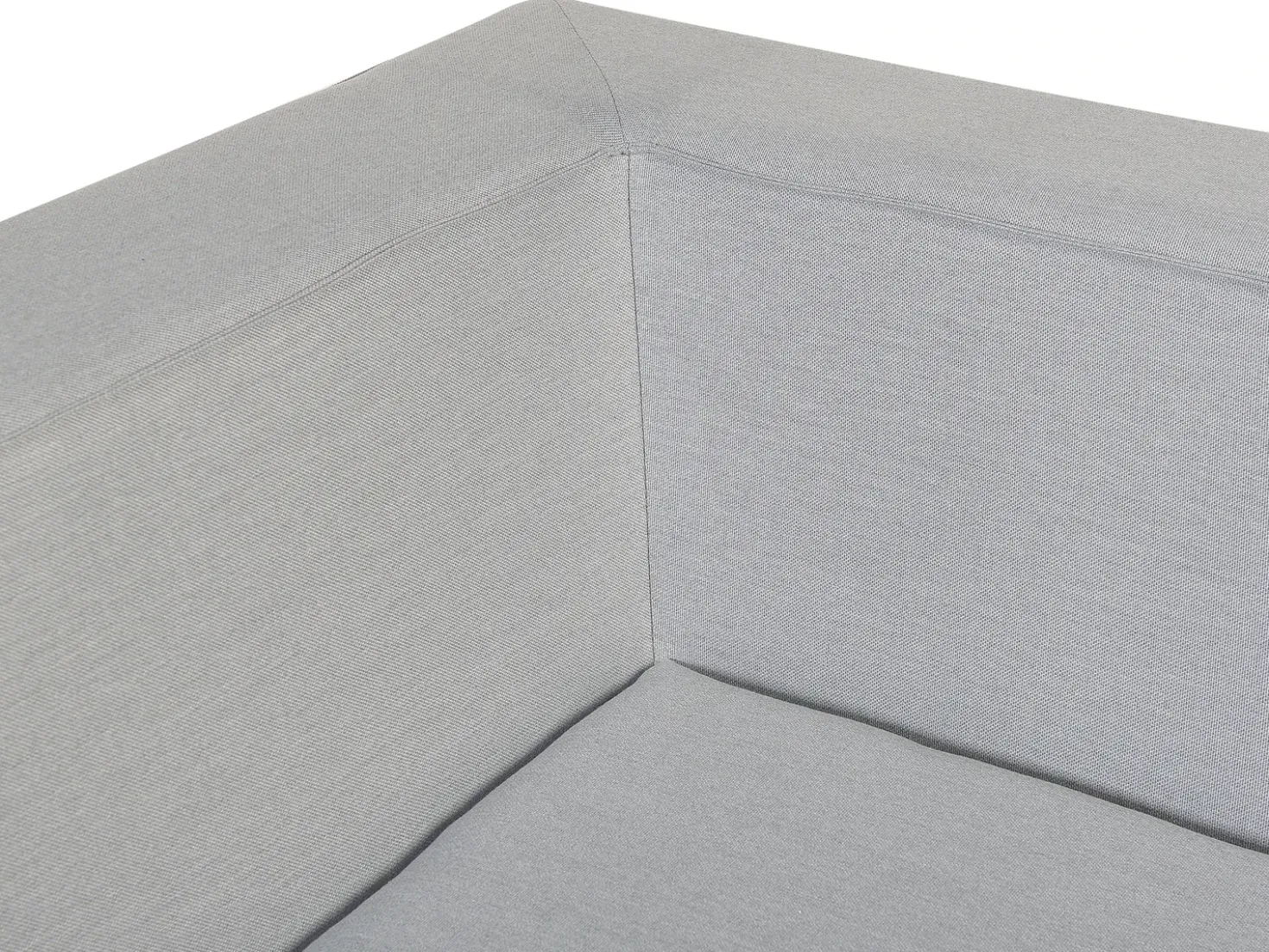 Divano angolare da giardino con pouf 7 posti AREZZO Lato Sinistro Modulare Grigio chiaro
