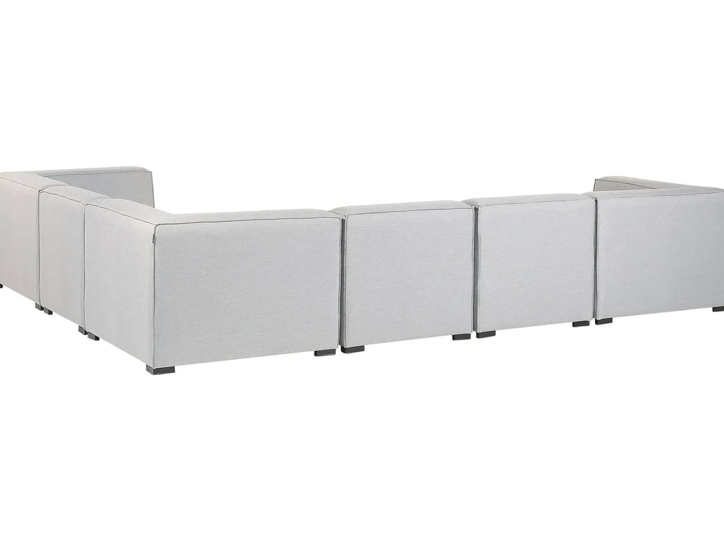 Divano angolare da giardino con pouf 7 posti AREZZO Lato Sinistro Modulare Grigio chiaro