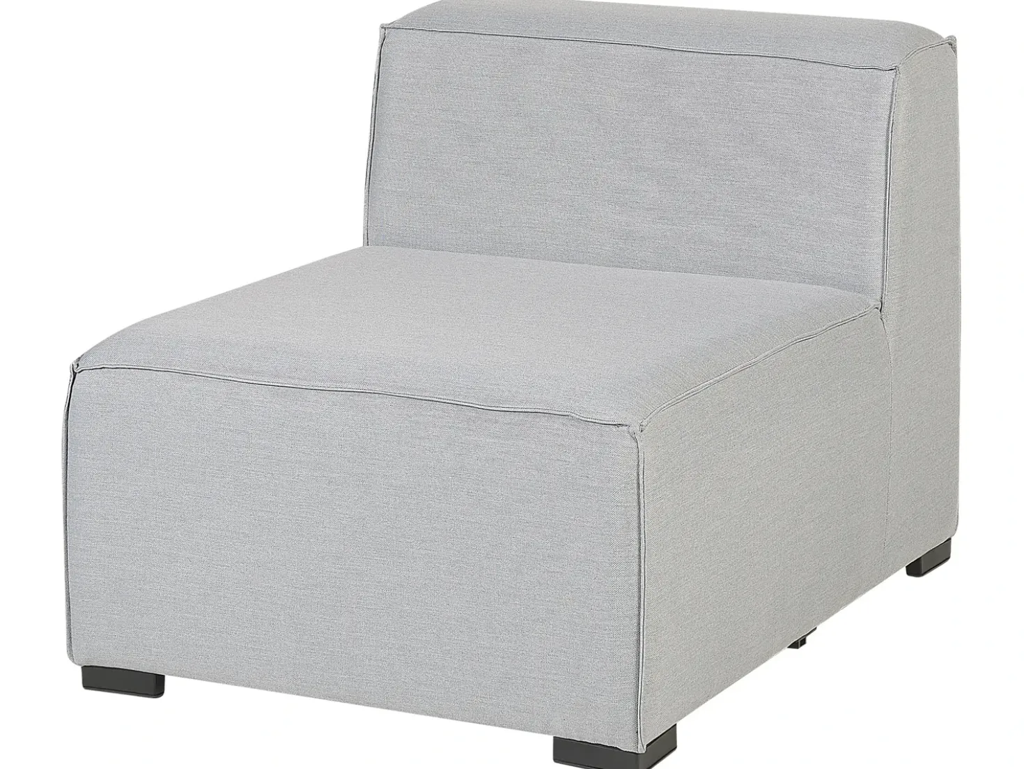 Divano angolare da giardino con pouf 7 posti AREZZO Lato Sinistro Modulare Grigio chiaro