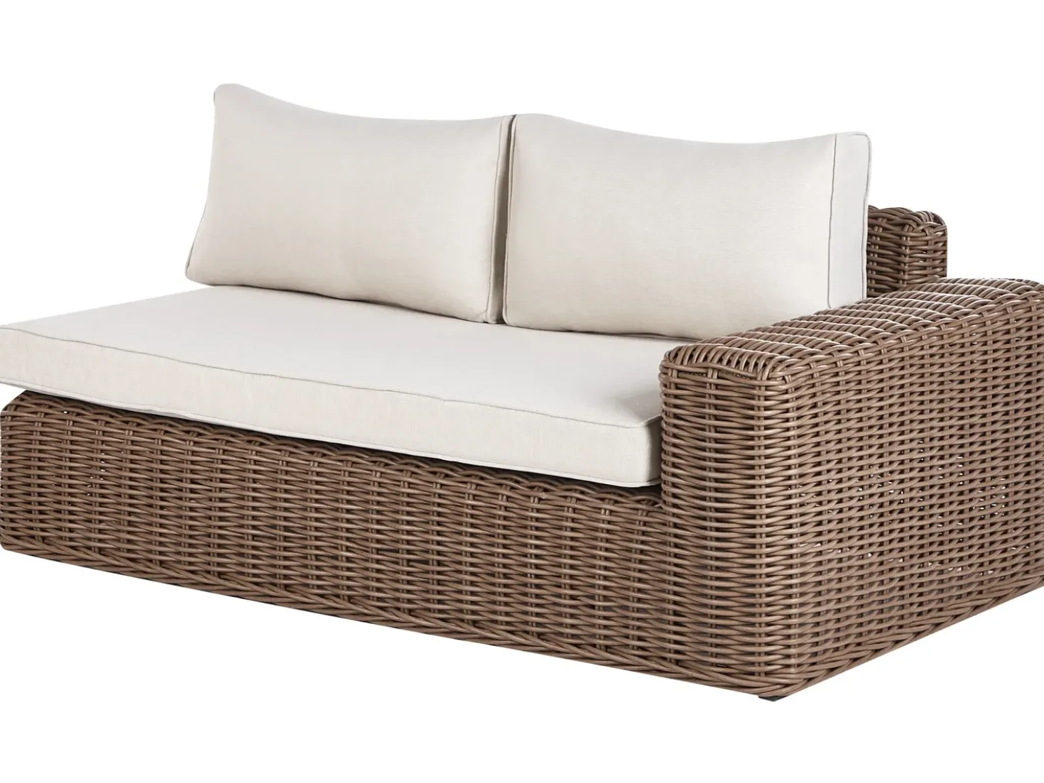 Divano angolare da giardino con pouf 6 posti PALERMO Modulare Rattan sintetico (PE) Marrone