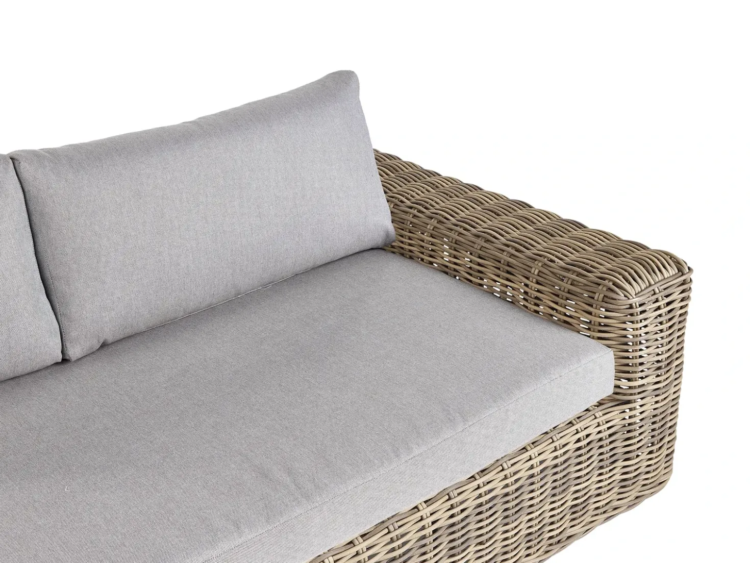 Divano angolare da giardino con pouf 6 posti PALERMO Modulare Rattan sintetico (PE) Marrone chiaro
