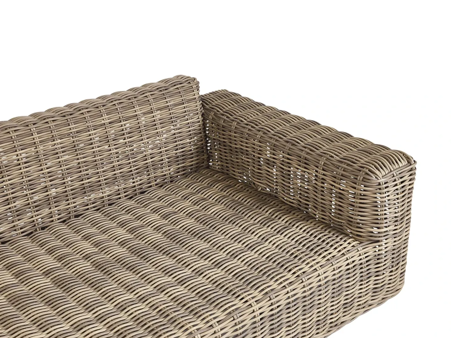 Divano angolare da giardino con pouf 6 posti PALERMO Modulare Rattan sintetico (PE) Marrone chiaro