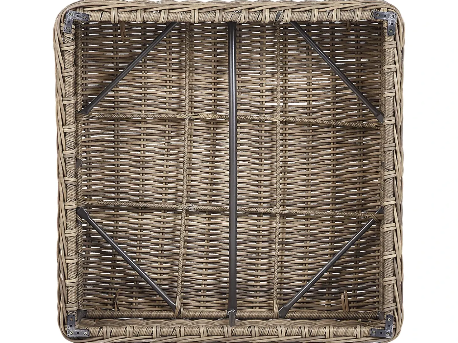 Divano angolare da giardino con pouf 6 posti PALERMO Modulare Rattan sintetico (PE) Marrone chiaro