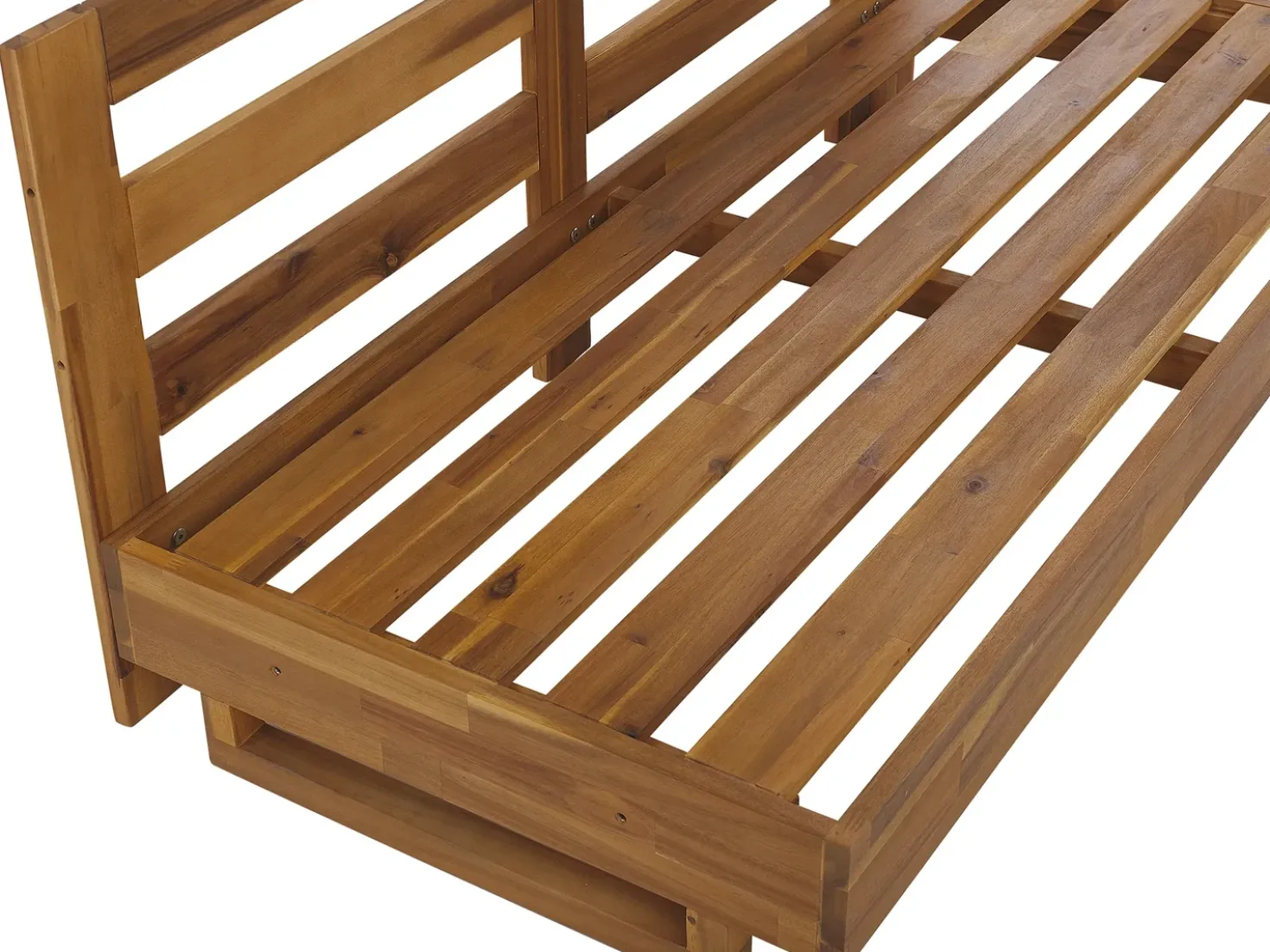 Divano angolare da giardino 5 posti MARETTIMO Lato Sinistro Legno di acacia certificato Marrone