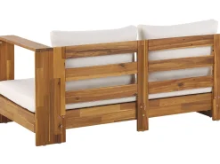 Divano angolare da giardino 5 posti MARETTIMO Lato Sinistro Legno di acacia certificato Marrone