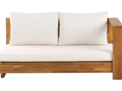 Divano angolare da giardino 5 posti MARETTIMO Lato Sinistro Legno di acacia certificato Marrone