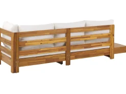 Divano angolare da giardino 5 posti MARETTIMO Lato Sinistro Legno di acacia certificato Marrone