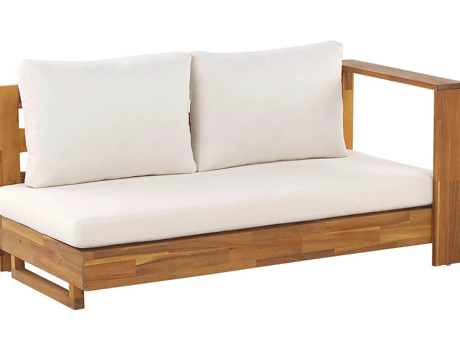 Divano angolare da giardino 5 posti MARETTIMO Lato Sinistro Legno di acacia certificato Marrone