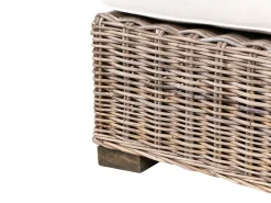Divano angolare da giardino 3 posti VALLETRI Lato destro Rattan Grigio