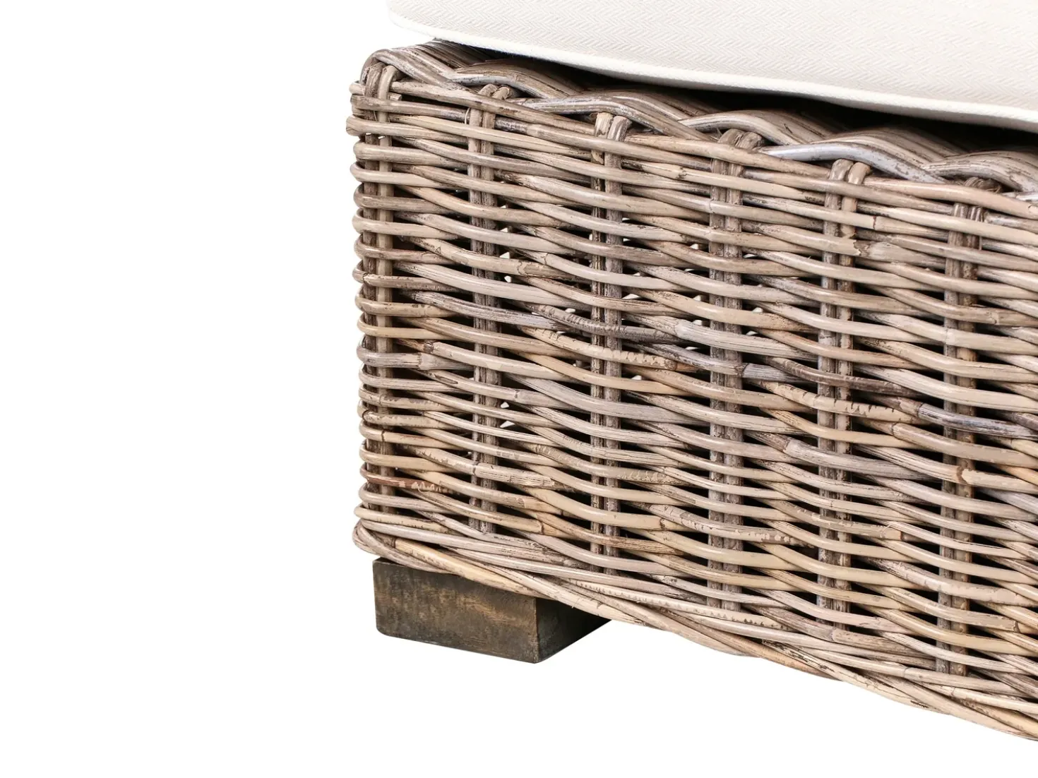 Divano angolare da giardino 3 posti VALLETRI Lato destro Rattan Grigio