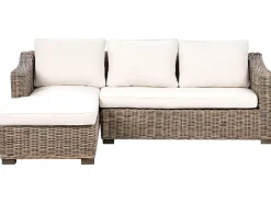 Divano angolare da giardino 3 posti VALLETRI Lato destro Rattan Grigio