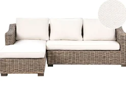 Divano angolare da giardino 3 posti VALLETRI Lato destro Rattan Grigio