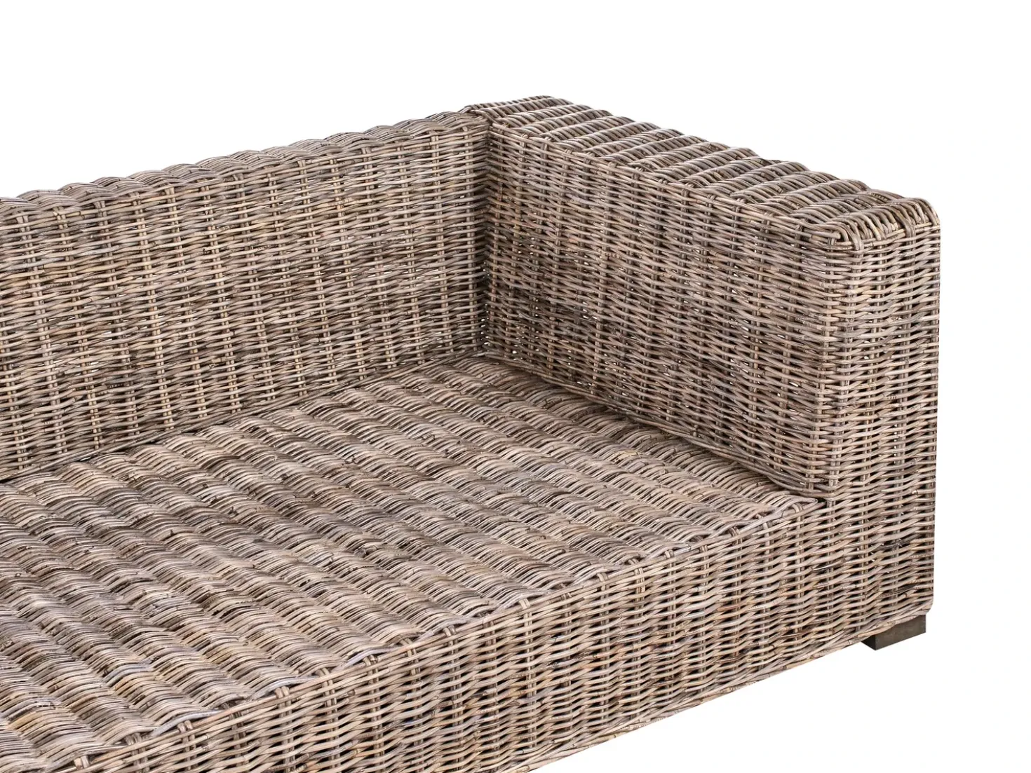 Divano angolare da giardino 3 posti VALLETRI Lato destro Rattan Grigio