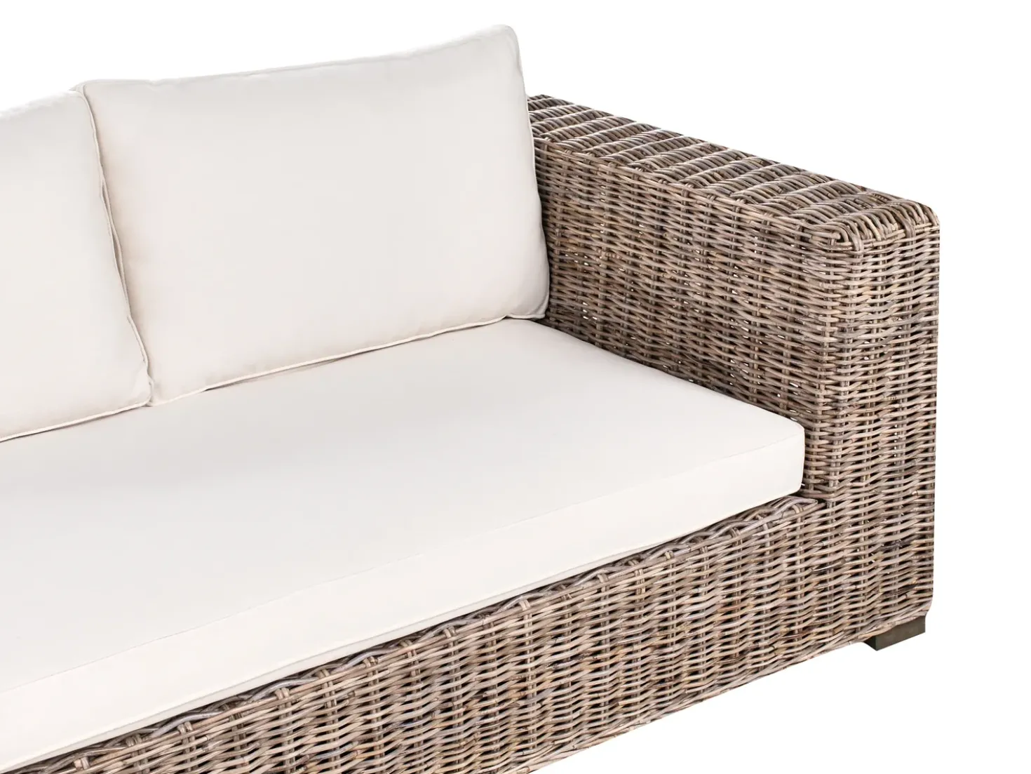Divano angolare da giardino 3 posti VALLETRI Lato destro Rattan Grigio