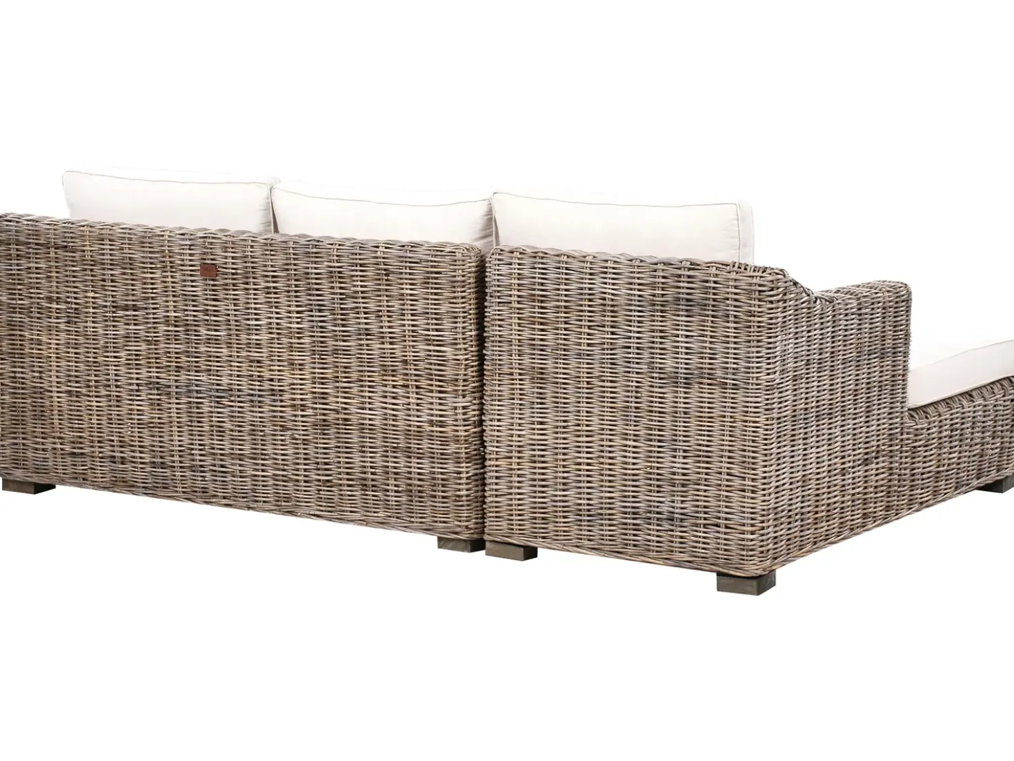 Divano angolare da giardino 3 posti VALLETRI Lato destro Rattan Grigio