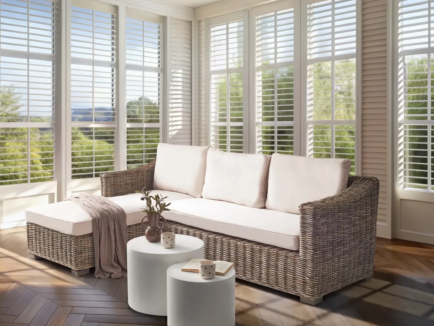 Divano angolare da giardino 3 posti VALLETRI Lato destro Rattan Grigio