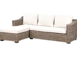 Divano angolare da giardino 3 posti VALLETRI Lato destro Rattan Grigio