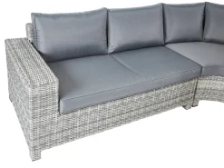 Divano angolare da giardino con pouf 9 posti TEGLIO Rattan sintetico (PE) Grigio