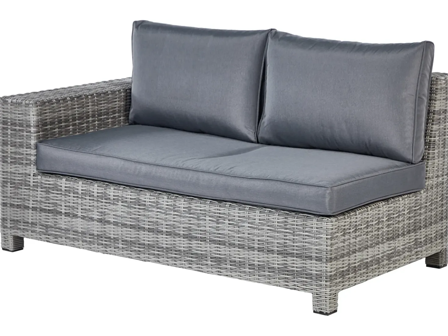 Divano angolare da giardino con pouf 9 posti TEGLIO Rattan sintetico (PE) Grigio