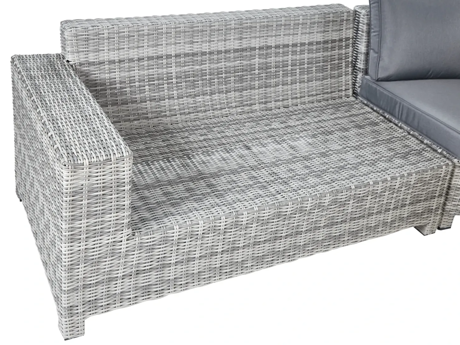 Divano angolare da giardino con pouf 9 posti TEGLIO Rattan sintetico (PE) Grigio