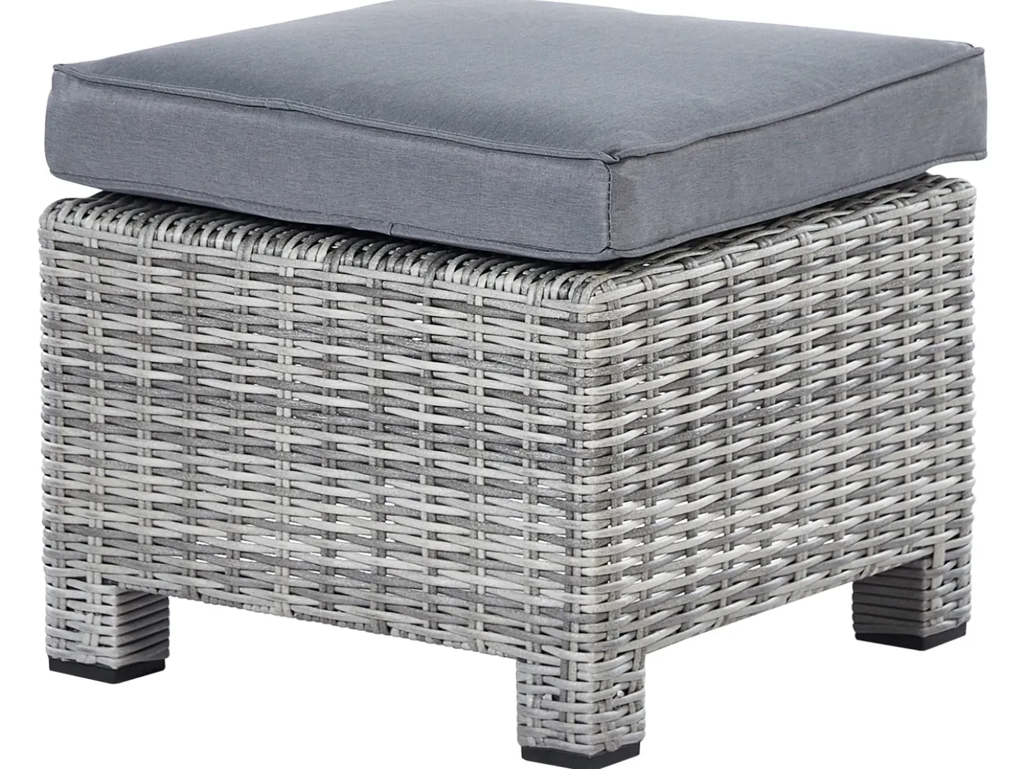 Divano angolare da giardino con pouf 9 posti TEGLIO Rattan sintetico (PE) Grigio