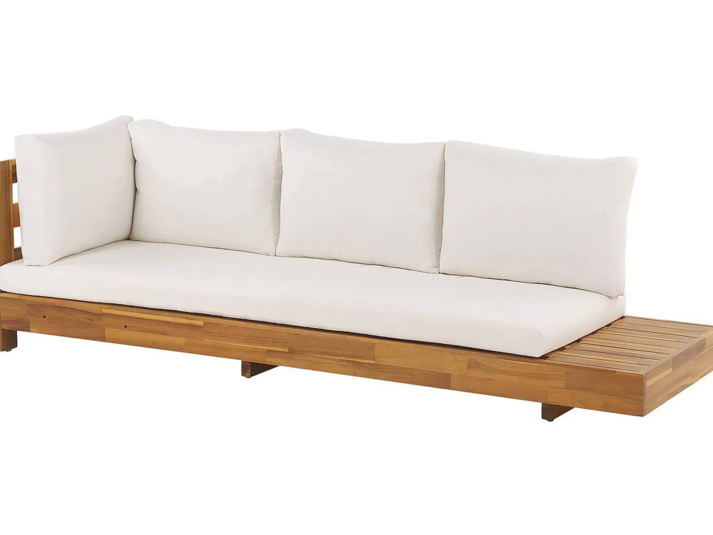 Divano angolare da giardino 5 posti MARETTIMO Lato destro Legno di acacia certificato Marrone