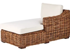 Divano angolare da giardino 3 posti BRIATICO Lato Sinistro Rattan Naturale