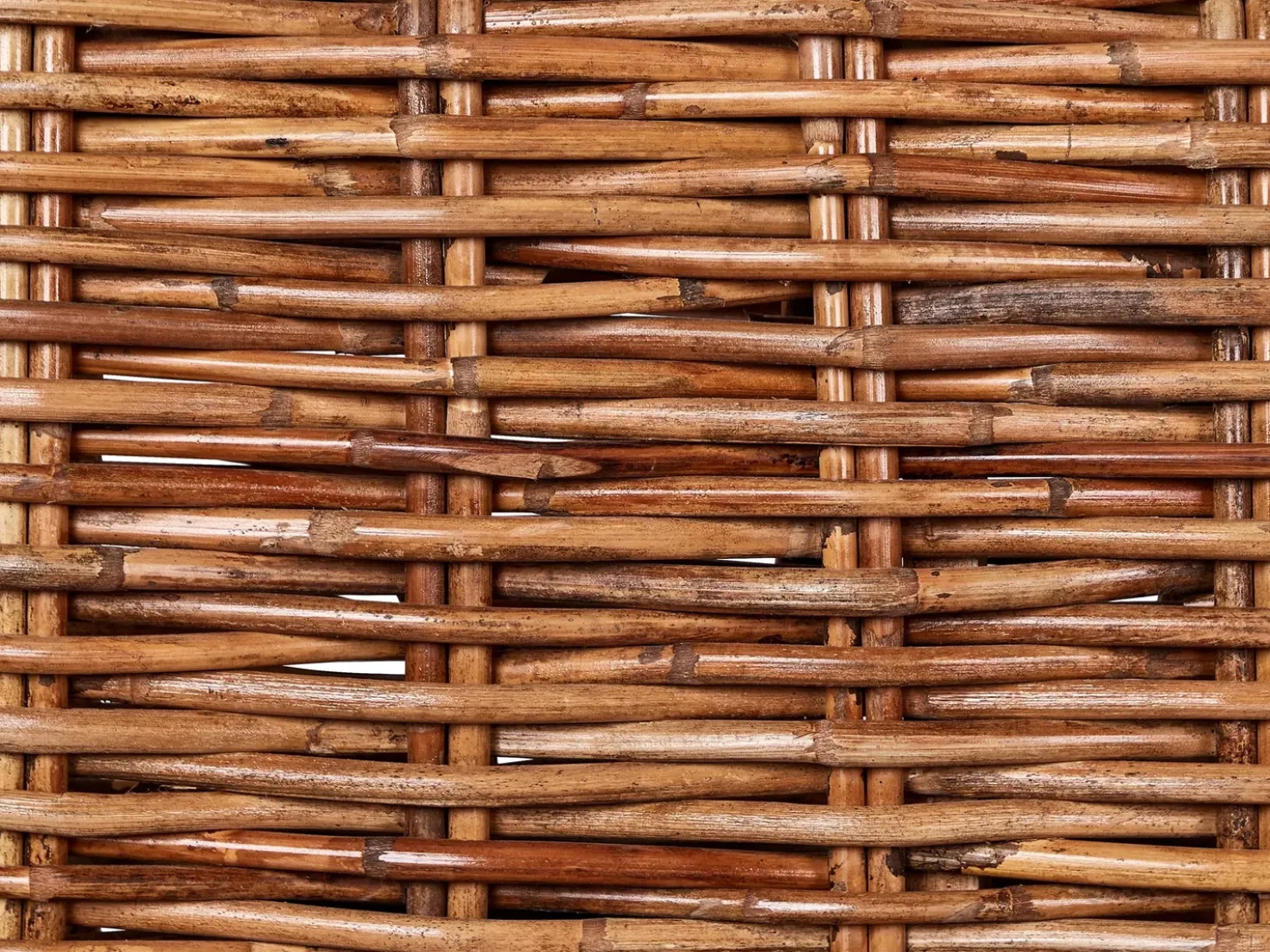 Divano angolare da giardino 3 posti BRIATICO Lato Sinistro Rattan Naturale