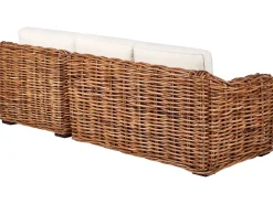 Divano angolare da giardino 3 posti BRIATICO Lato Sinistro Rattan Naturale