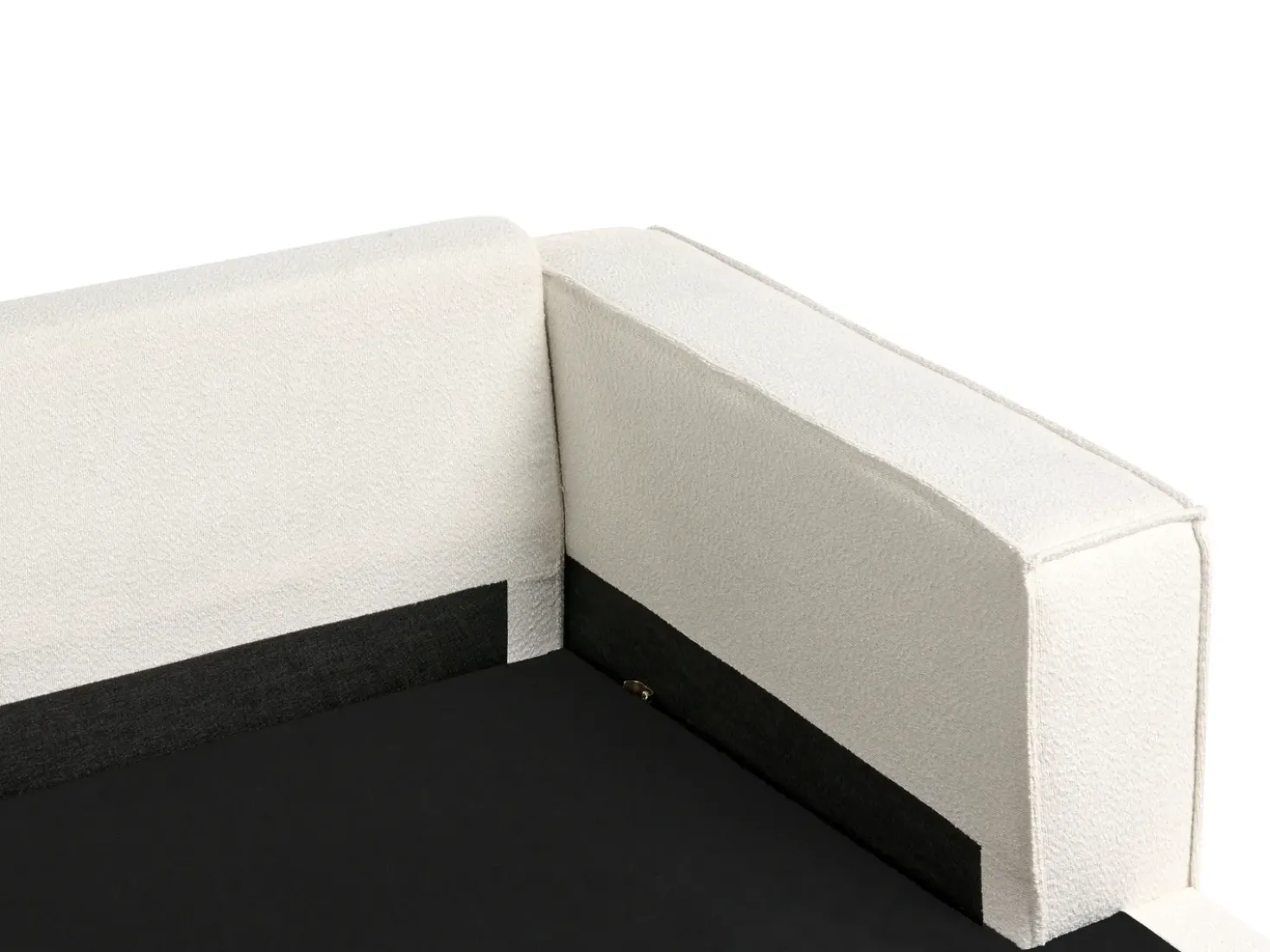 Divano angolare KOLDING Bouclé Beige chiaro Lato Sinistro
