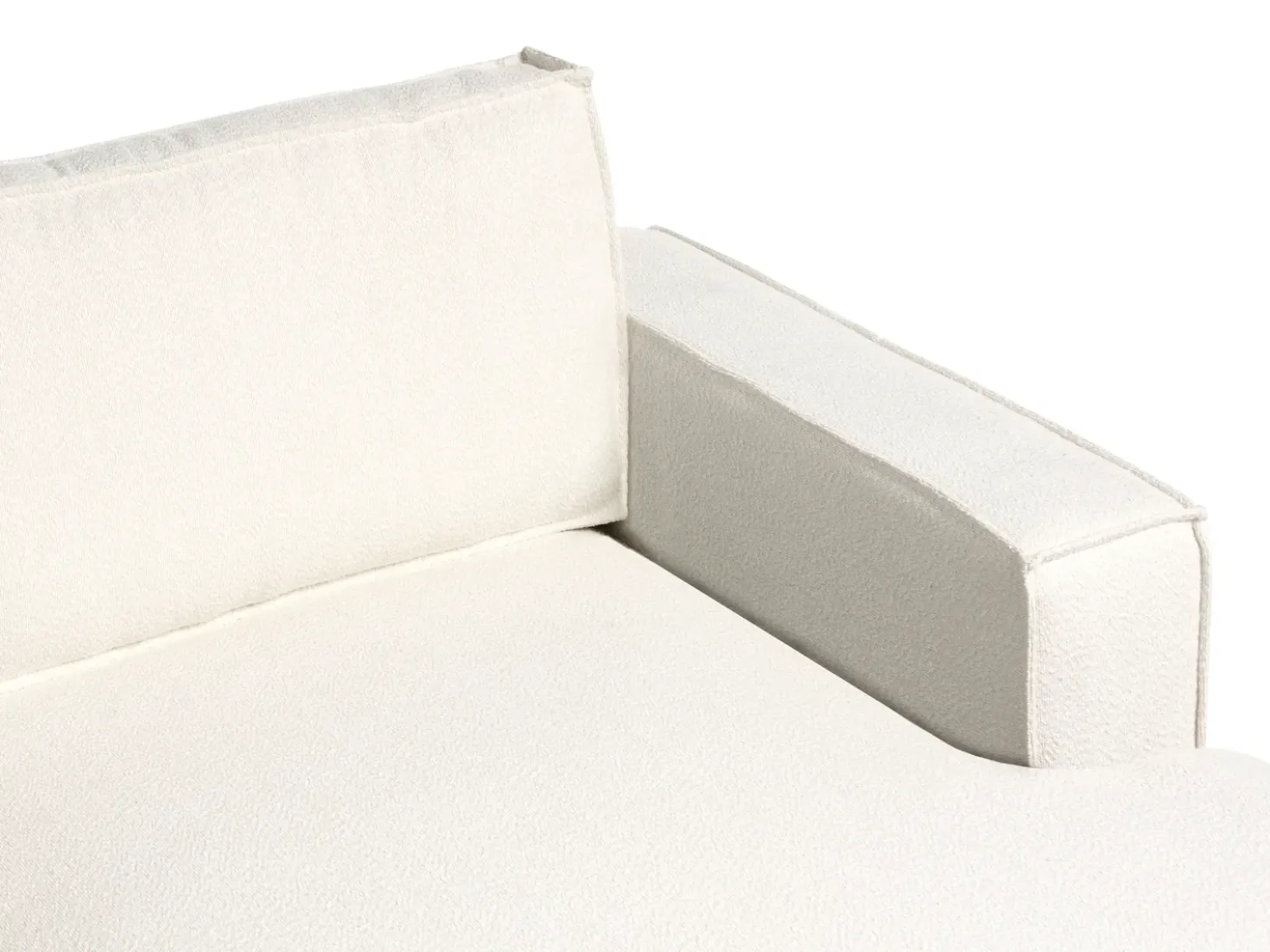 Divano angolare KOLDING Bouclé Beige chiaro Lato Sinistro