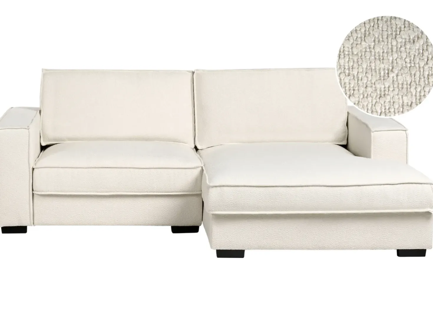 Divano angolare KOLDING Bouclé Beige chiaro Lato Sinistro