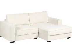 Divano angolare KOLDING Bouclé Beige chiaro con ottomana Lato Sinistro