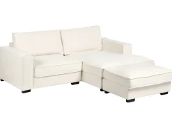 Divano angolare KOLDING Bouclé Beige chiaro con ottomana Lato Sinistro