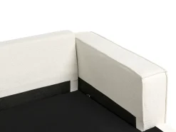 Divano angolare KOLDING Bouclé Beige chiaro con ottomana Lato Sinistro