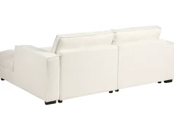Divano angolare KOLDING Bouclé Beige chiaro con ottomana Lato Sinistro