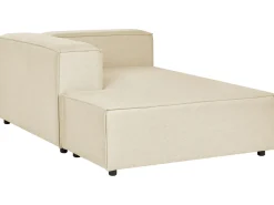 Divano angolare modulare 3 posti APRICA Lino sintetico Beige con ottomana Lato destro