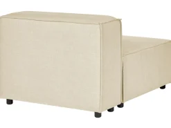 Divano angolare modulare 3 posti APRICA Lino sintetico Beige con ottomana Lato destro
