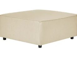 Divano angolare modulare 3 posti APRICA Lino sintetico Beige con ottomana Lato destro