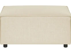 Divano angolare modulare 3 posti APRICA Lino sintetico Beige con ottomana Lato destro