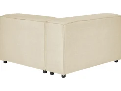 Divano angolare modulare 3 posti APRICA Lino sintetico Beige con ottomana Lato destro