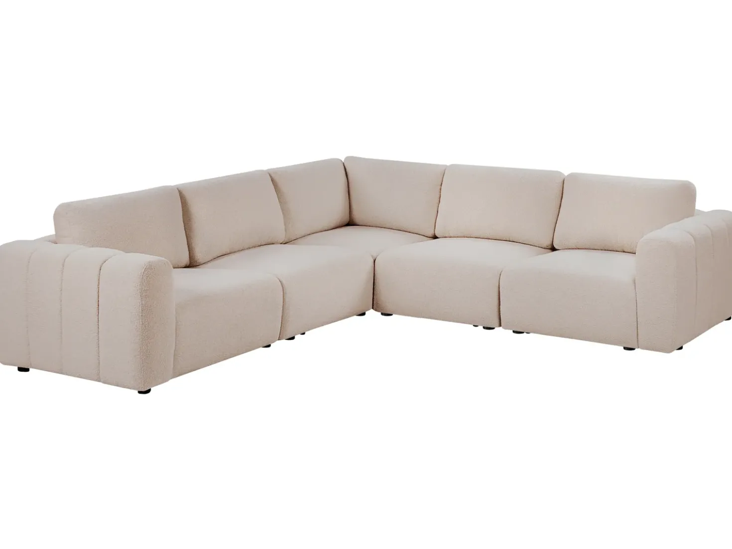 Divano angolare modulare 5 posti KIVVIK Bouclé Beige Lato destro