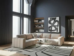 Divano angolare modulare 5 posti KIVVIK Bouclé Beige Lato destro