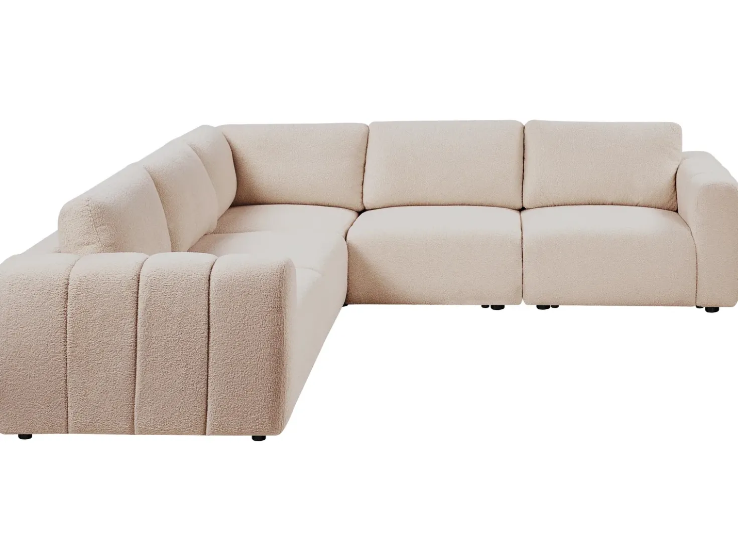 Divano angolare modulare 5 posti KIVVIK Bouclé Beige Lato destro
