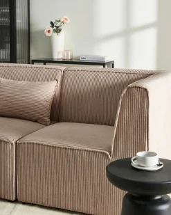 Divano angolare modulare 4 posti LEMVIG Velluto a coste Beige sabbia Lato destro