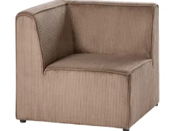 Divano angolare modulare 4 posti LEMVIG Velluto a coste Beige sabbia Lato destro