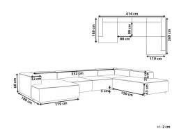 Divano angolare modulare 5 posti ARDAL Bouclé Bianco sporco Lato Sinistro