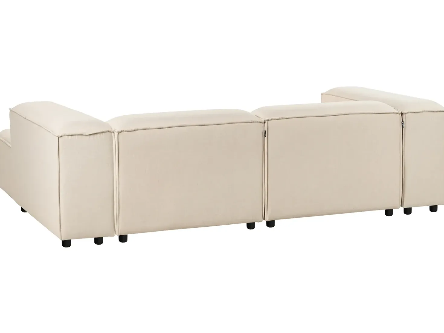 Divano angolare modulare 3 posti ARDAL Tessuto Beige con ottomana Lato Sinistro