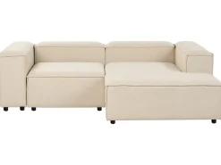 Divano angolare modulare 3 posti ARDAL Tessuto Beige con ottomana Lato Sinistro